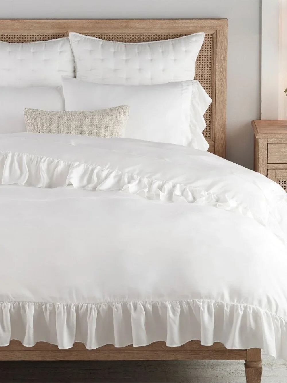 Pottery Barn Tencel Ruffle Duvet Cover Light Orchid Lavender Purple King / Cal